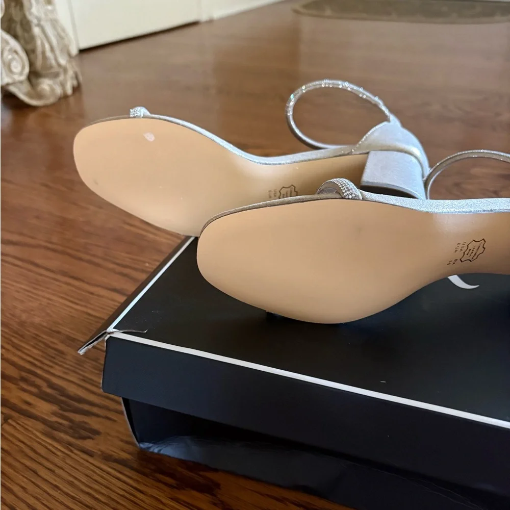 Nina Barby suedette Heels Elegant Block Sandals NIB - Picture 5 of 10